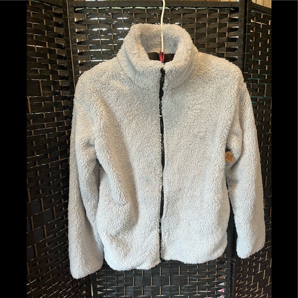 PINK by VICTORIAS SECRET -NWT-Grey Zip up Fleece - Picture 2 of 7